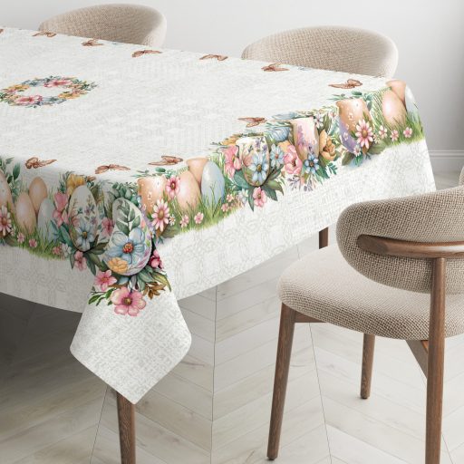Pasztell húsvéti tojásos asztalterítő, 137x240 cm