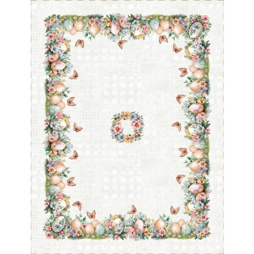 Pasztell húsvéti tojásos asztalterítő, 137x240 cm