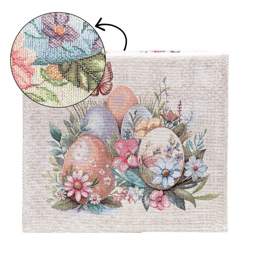 Pasztell húsvéti tojásos asztali futó, 37x100 cm