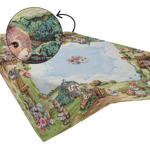 Farmhouse húsvéti nyuszis asztalterítő, 96x100 cm