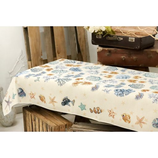 Kék korallos asztalterítő, 137x180 cm