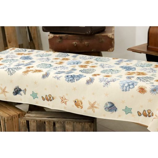 Kék korallos asztalterítő, 137x240 cm