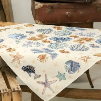 Kék korallos asztalterítő, 96x100 cm