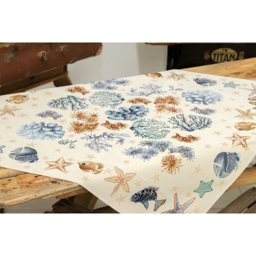 Kék korallos asztalterítő, 96x100 cm