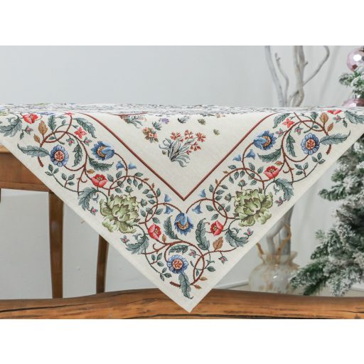 Fehér életfa asztalterítő, 96x100 cm