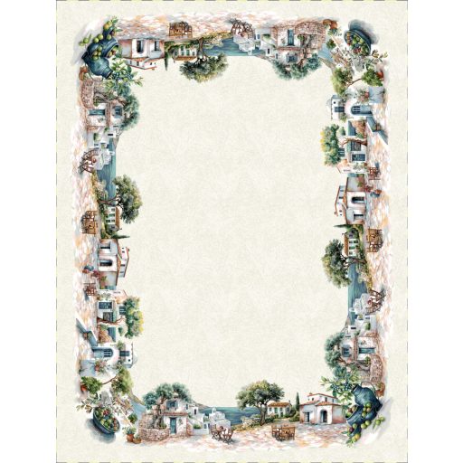 Mykonos mediterrán olivás asztalterítő, 137x180 cm