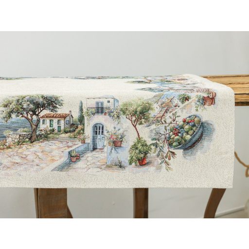 Mykonos mediterrán olivás asztalterítő, 137x240 cm