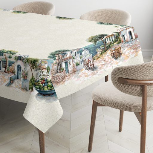 Mykonos mediterrán olivás asztalterítő, 137x240 cm