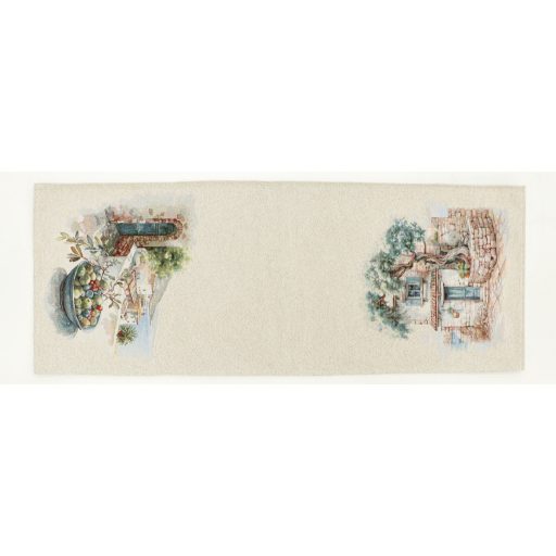 Mykonos mediterrán olivás asztali futó, 37x100 cm