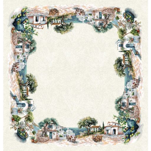 Mykonos mediterrán olivás asztalterítő, 96x100 cm