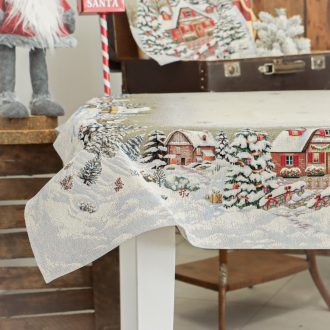   Alpesi barna házikós asztalterítő, 137x180 cm, lurex nélkül
