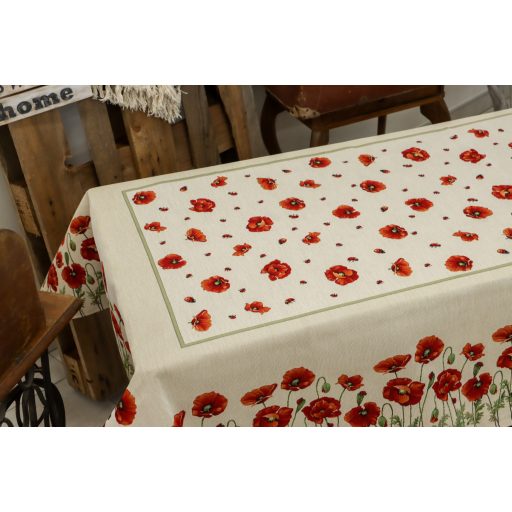 Pipacsos, katicás asztalterítő, 137x180 cm