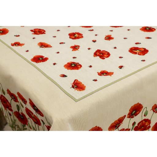 Pipacsos, katicás asztalterítő, 137x180 cm