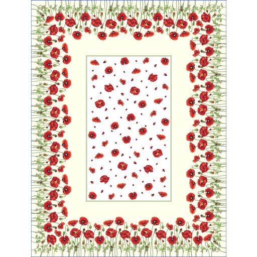 Pipacsos, katicás asztalterítő, 137x180 cm