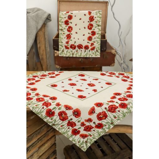 Pipacsos, katicás asztalterítő, 96x100 cm