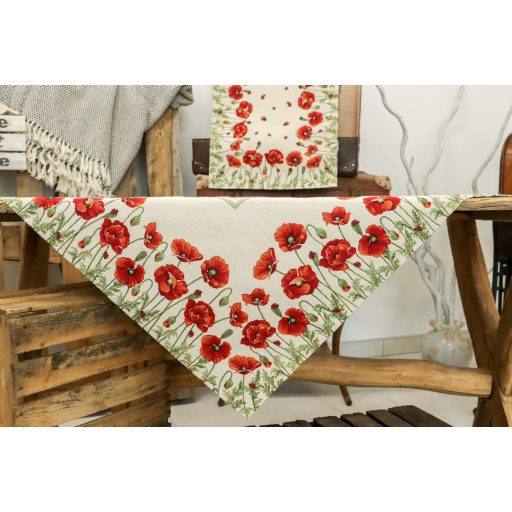 Pipacsos, katicás asztalterítő, 96x100 cm