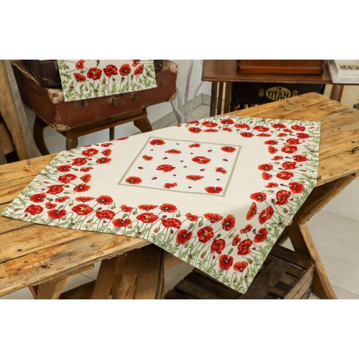 Pipacsos, katicás asztalterítő, 96x100 cm