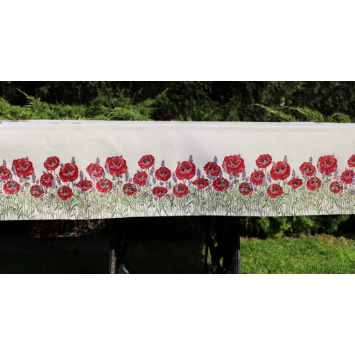 Pipacsos, levendulás asztalterítő, 137x180 cm 