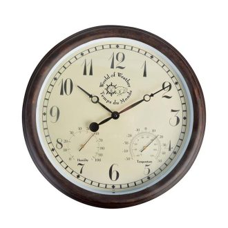   Óra hőmérővel és páratartalom mérővel, 38 cm átmérőjű