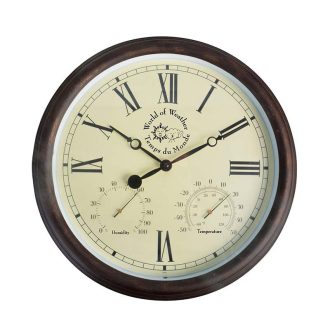  Óra hőmérővel és páratartalom mérővel, 38 cm átmérőjű
