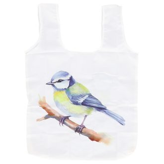   Kék cinegés összehajtható bevásárló táska, 36 x 36 cm