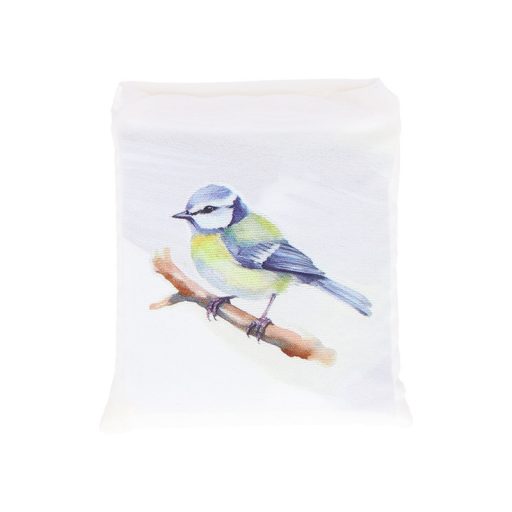 Kék cinegés összehajtható bevásárló táska, 36 x 36 cm