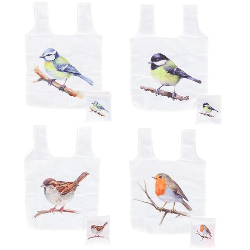 Vörösbegyes összehajtható bevásárló táska, 36 x 36 cm