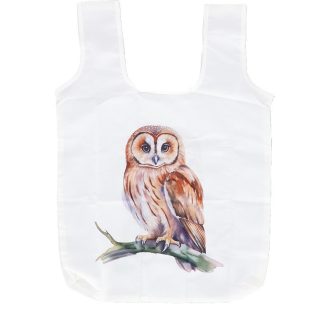 Baglyos összehajtható bevásárló táska, 36 x 36 cm