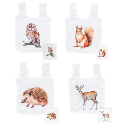 Baglyos összehajtható bevásárló táska, 36 x 36 cm