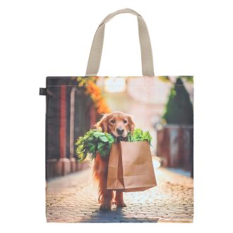 Golden retriever kutyás bevásárló táska, 40 x 40 cm