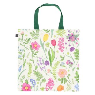 Színes virág mintás összehajtható bevásárló táska, 40 x 40 cm