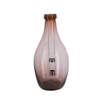   Lámpás újrahasznosított üvegből, kivehető gyertyatartóval, A, 38 cm