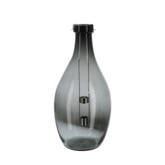   Lámpás újrahasznosított üvegből, kivehető gyertyatartóval, C, 38 cm