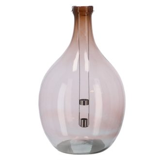   Lámpás újrahasznosított üvegből, kivehető gyertyatartóval, A, 51 cm