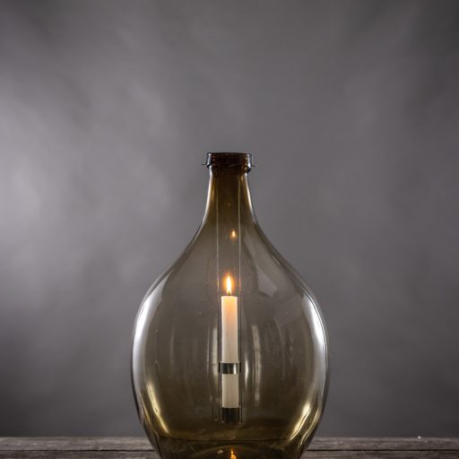 Lámpás újrahasznosított üvegből, kivehető gyertyatartóval, B, 51 cm