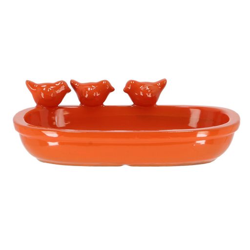 Kerámia madáritató és etető tál, 29 cm, narancssárga