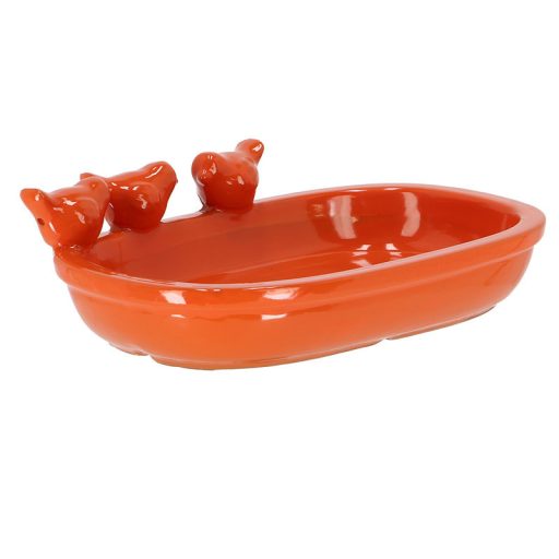 Kerámia madáritató és etető tál, 29 cm, narancssárga