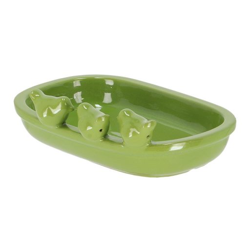 Kerámia madáritató és etető tál, 29 cm, zöld