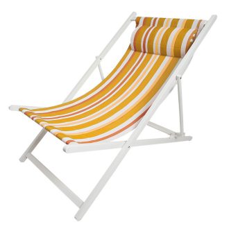   Összecsukható fém napozószék, narancssárga, 61 x 94 x 95 cm