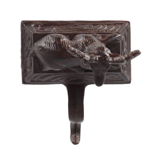 Öntöttvas karácsonyi zoknitartó, szarvas díszítéssel, 21 cm