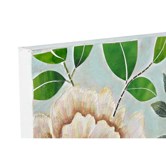 Dekoráció falra üveg vászon 80x4x120 virágok
