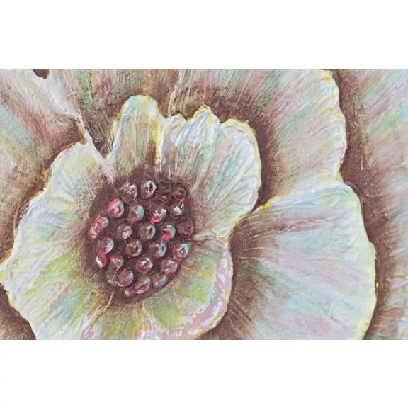 Dekoráció falra üveg vászon 80x4x120 virágok