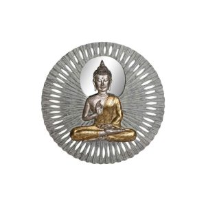Dekoráció falra műgyanta tükör 59x5x59 buddha