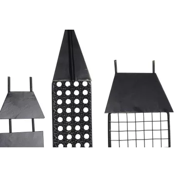 Dekoráció falra fém 110x12x61 épület
