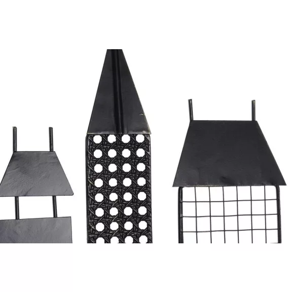 Dekoráció falra fém 110x12x61 épület