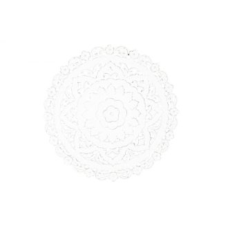 Dekoráció, falra, mdf, 90x2x90, mandala, decape, fehér