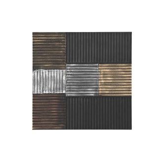 Dekoráció, falra, mdf, 90x2x90, modern, 3d, fekete