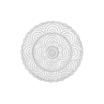 Dekoráció, falra, mdf, 90x4x90, mandala, decape, fehér