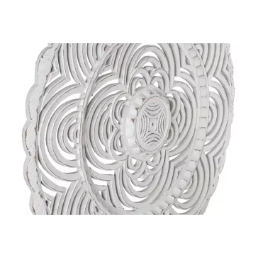 Dekoráció, falra, mdf, 90x4x90, mandala, decape, fehér