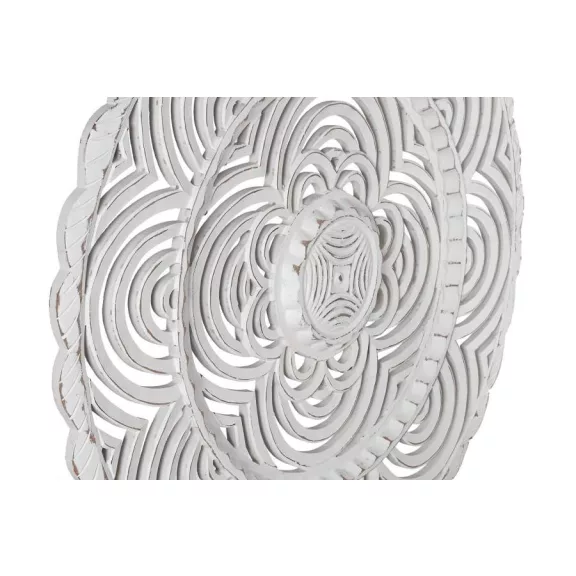 Dekoráció, falra, mdf, 90x4x90, mandala, decape, fehér
